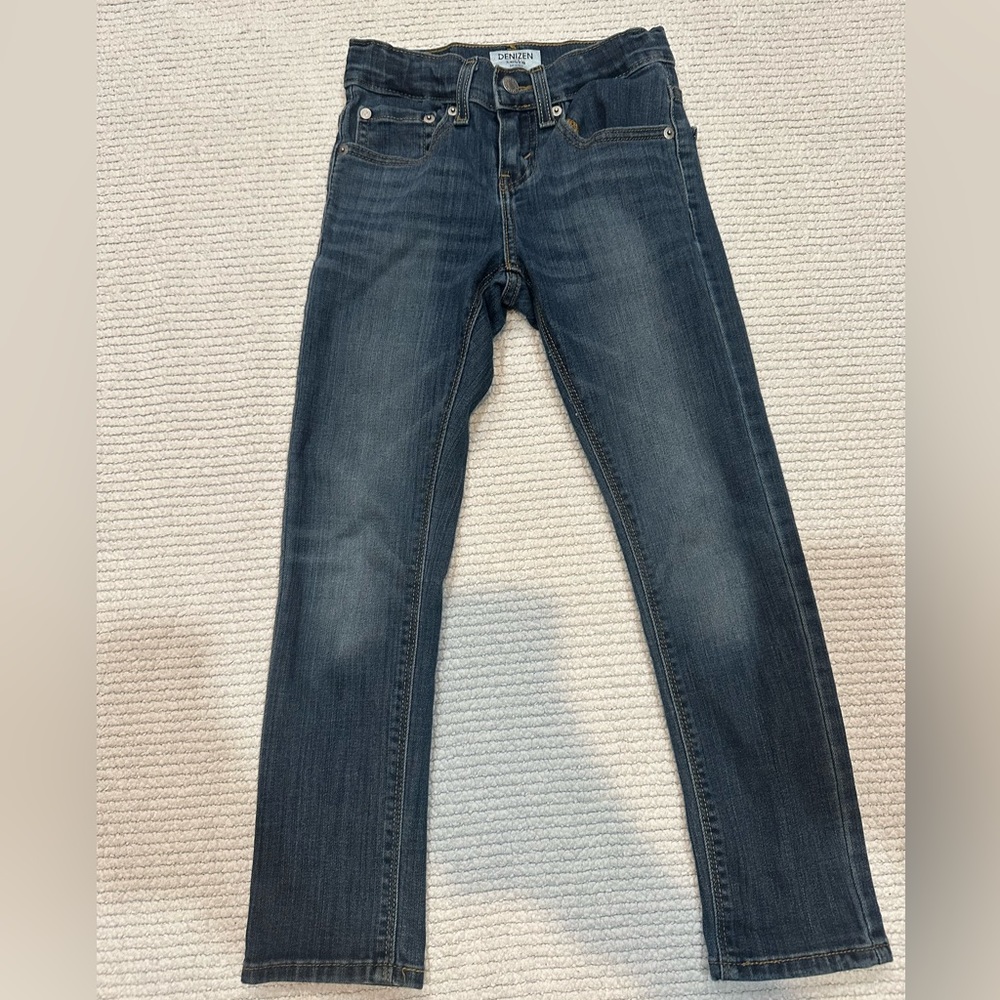 Levi’s Denizen Girls Sz 8 Regular Skinny Jeans, Medium Wash Faded Look adj waist